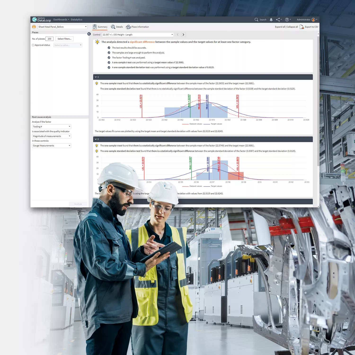 Interfaz web de PolyWorks|DataLoop 2024 que muestra un impresionante número de widgets basados en Excel